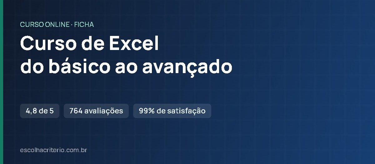 Curso de Excel — do básico ao avançado (curso online)