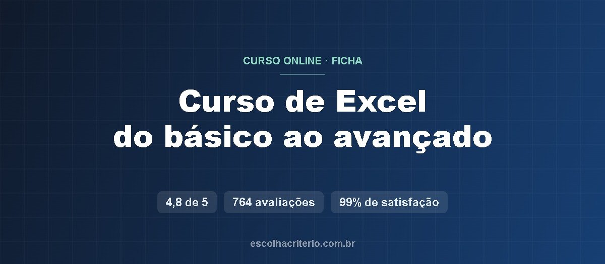 Curso de Excel — do básico ao avançado (curso online)