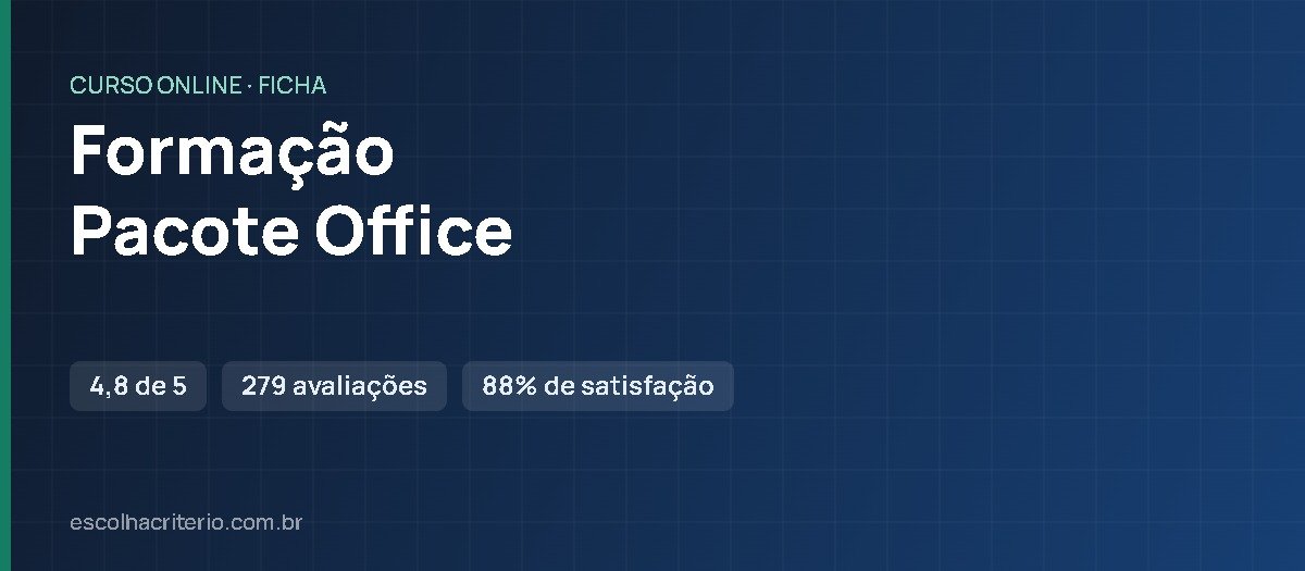 Formação Pacote Office — Word, Excel e PowerPoint (curso online)