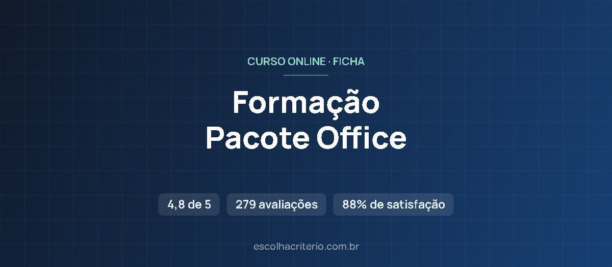 Formação Pacote Office — Word, Excel e PowerPoint (curso online)