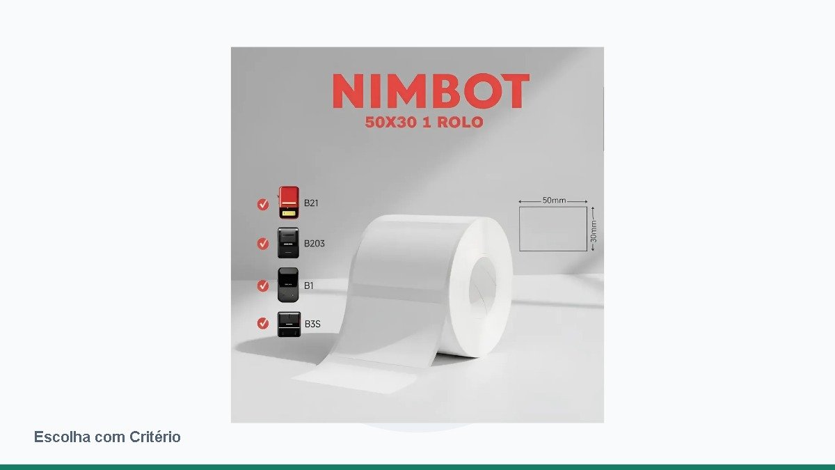 Etiqueta térmica 50 × 30 mm para NIIMBOT B1 e B21 (rolo com 230)